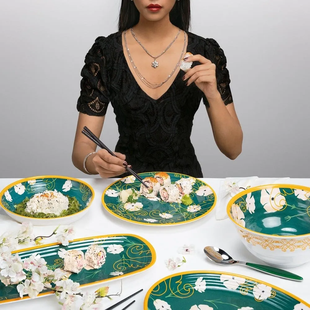 Assiette creuse fusion 21,5cm en mélamine verte lot de 6
