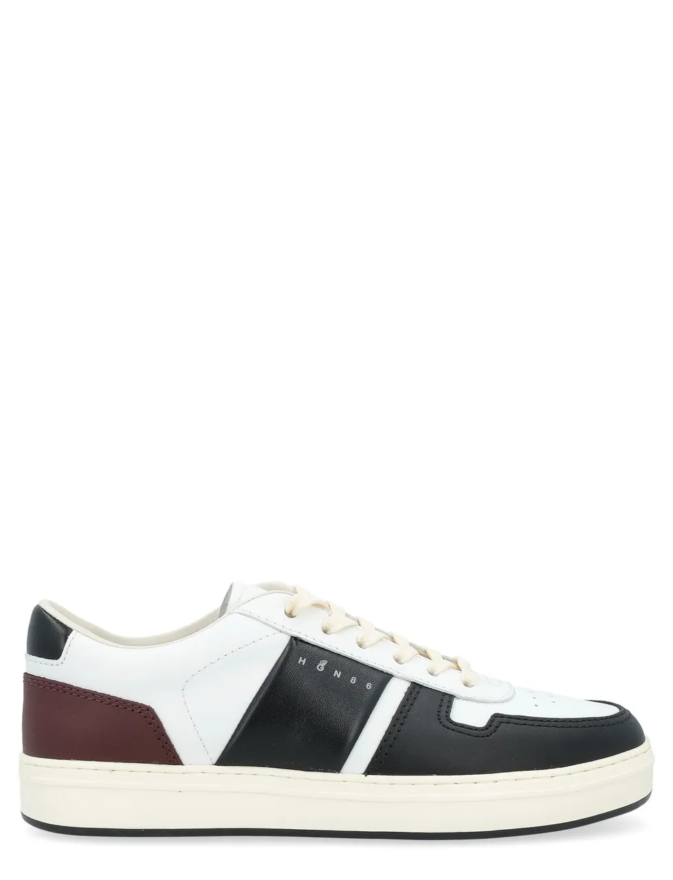 Baskets Hogan H-TV en nappa et cuir lisse noir et blanc