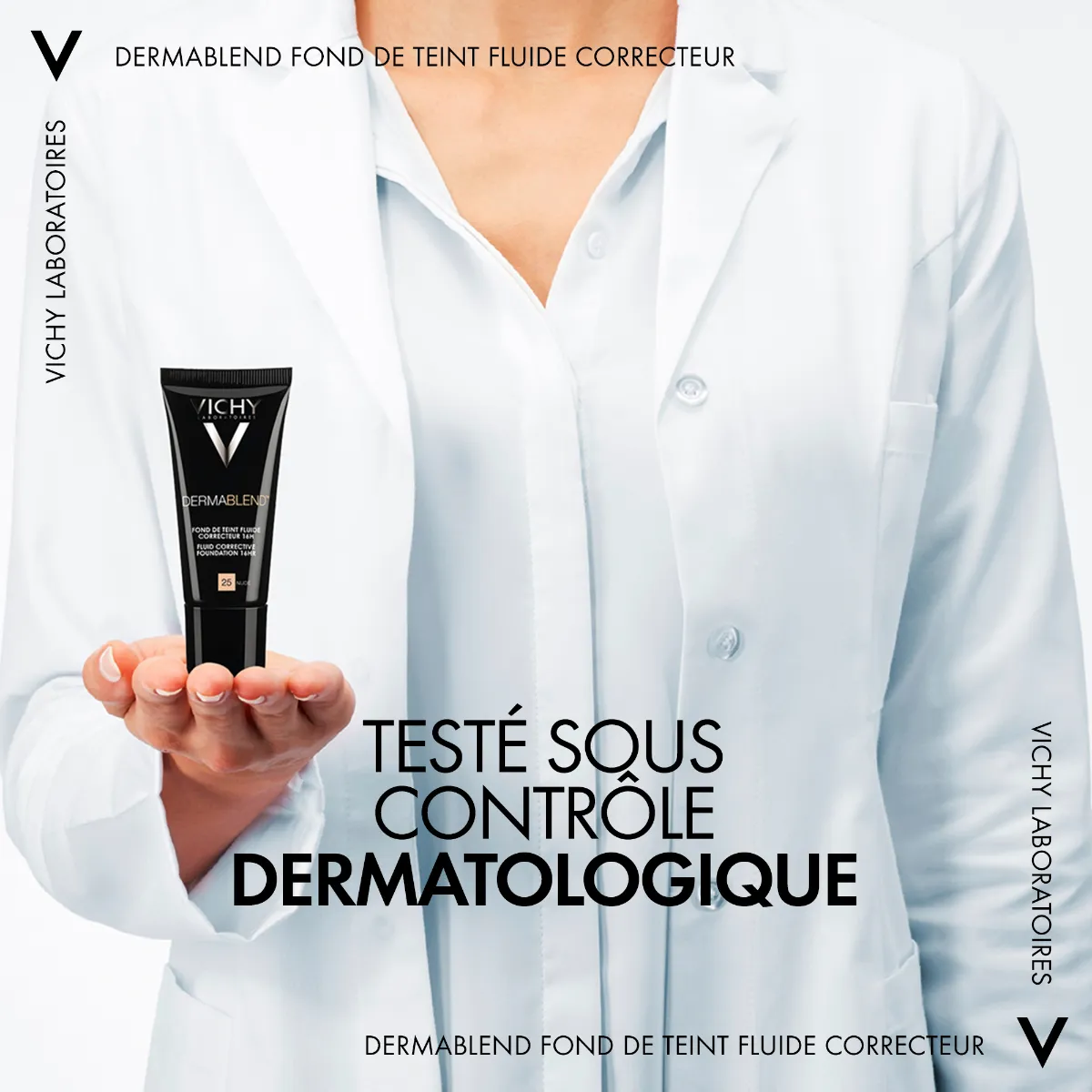 DERMABLEND - 25 - Fond de Teint Fluide Correcteur peaux Normales à Sèches  Nude, 30ml | Vichy  - Parapharmacie Boticinal