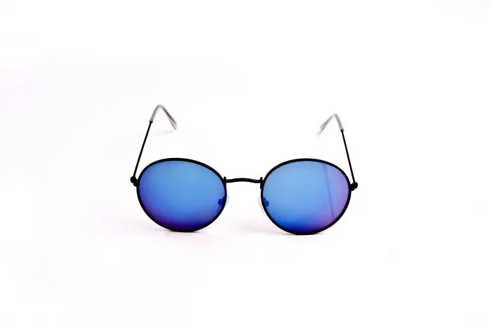 Lunette de Soleil Ronde Verres Miroirs Verts