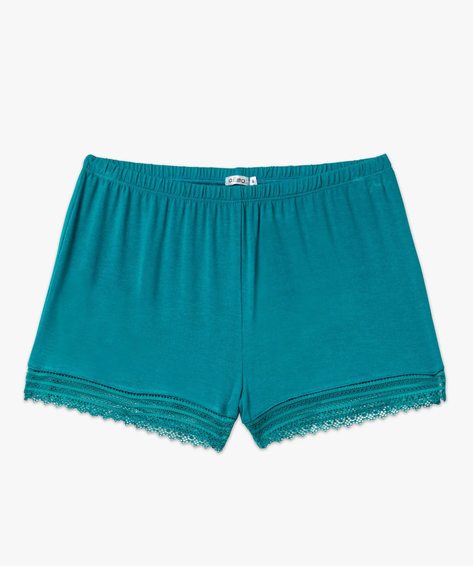 short de pyjama en maille fluide avec bas en dentelle femme vert bas de pyjama